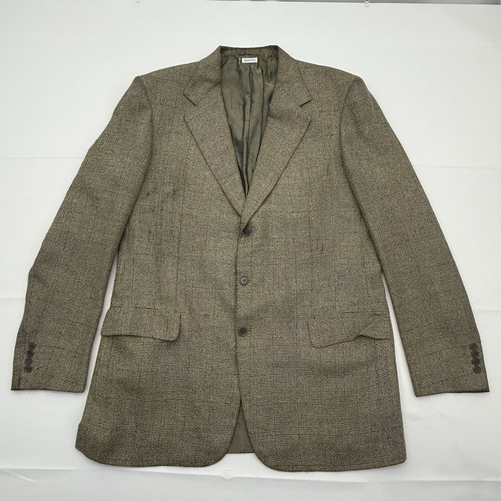 Brioni Traiano Wool Silk Hopsack Blazer Mens 44L‎ Sport Coat Brown Jacket Italy